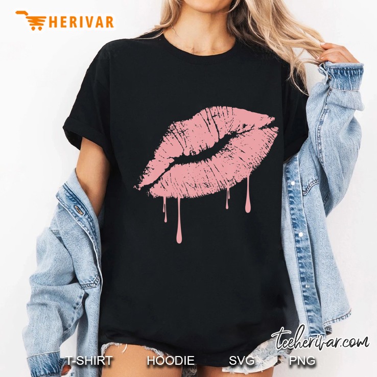 Vintage Rose Lipstick Kiss Shirt - Hot 80S Drip Lips Costume Ladies Tee