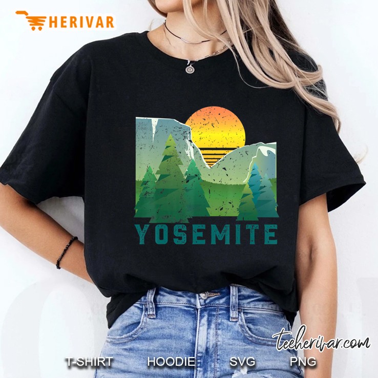 Vintage Yosemite Retro National Park Geometric Ladies Tee