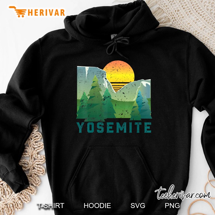 Vintage Yosemite Retro National Park Geometric Hoodie