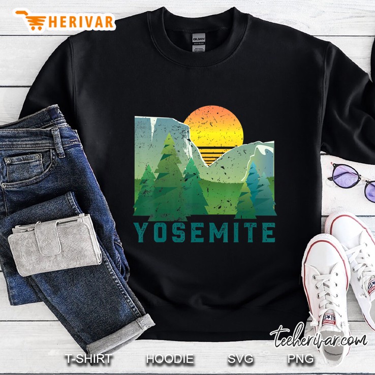 Vintage Yosemite Retro National Park Geometric Sweatshirt