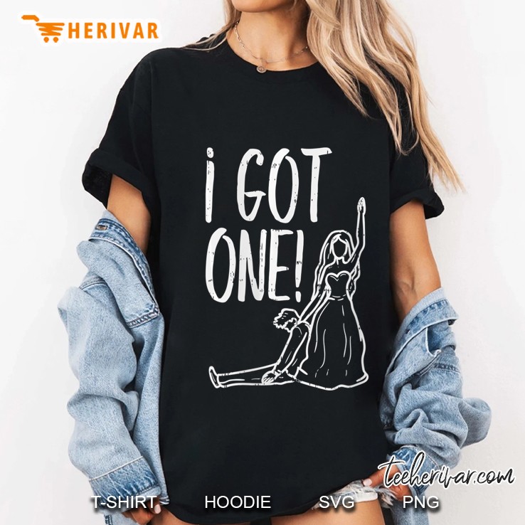 Womens I Got One Funny Bride Bachelorette Wedding Just Married Gift V-Neck Ladies Tee