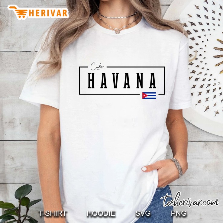 Havana City Cuba Cuban Flag Ladies Tee
