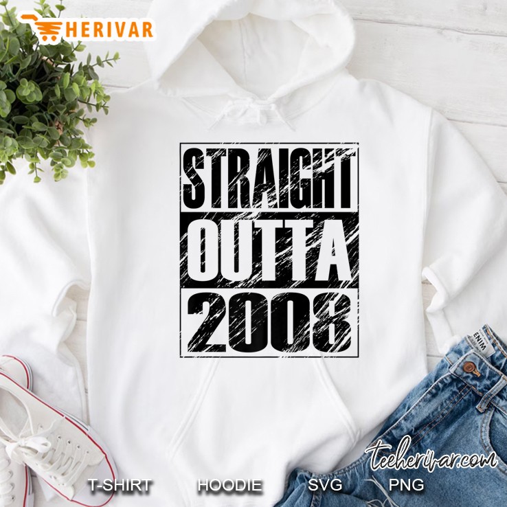 Vintage Straight Outta 2008 Funny 11Th Birthday Gift Hoodie
