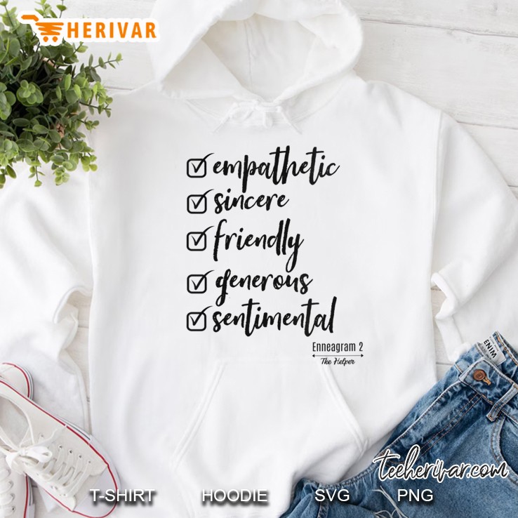 Womens Enneagram 2 Shirt, The Helper, Personality Traits V-Neck Hoodie