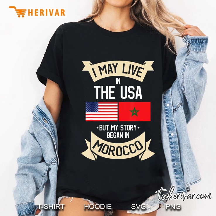 American Flag Morocco Moroccan Roots Ladies Tee