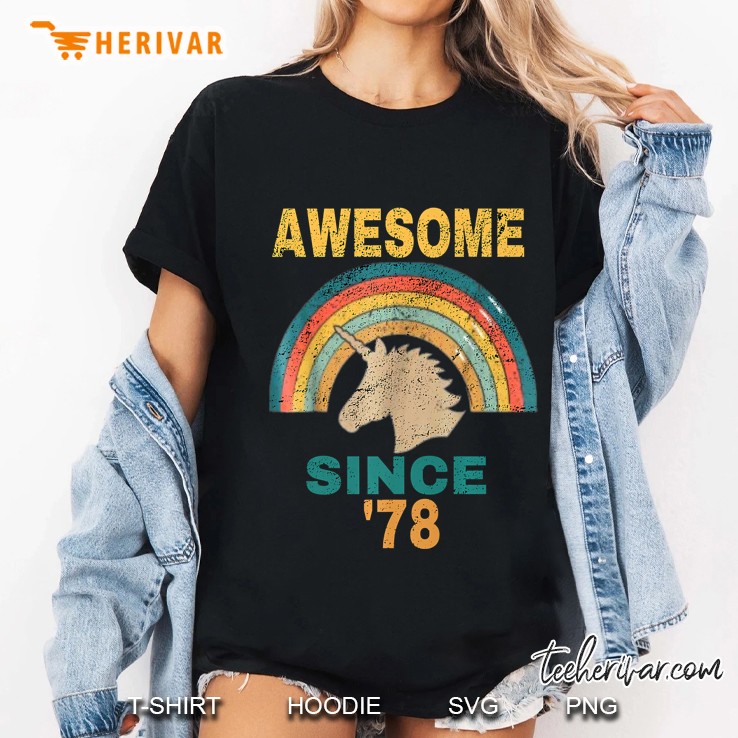 Awesome Since 78 Unicorn Vintage 1978 Premium Hoodie