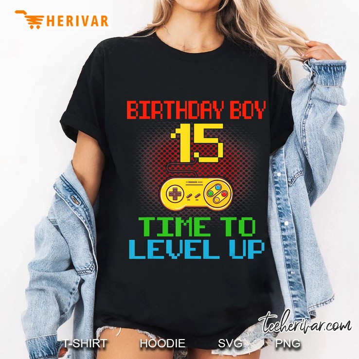 Birthday Boy 15 Time To Level Up Unlocked Video Game Hoodie