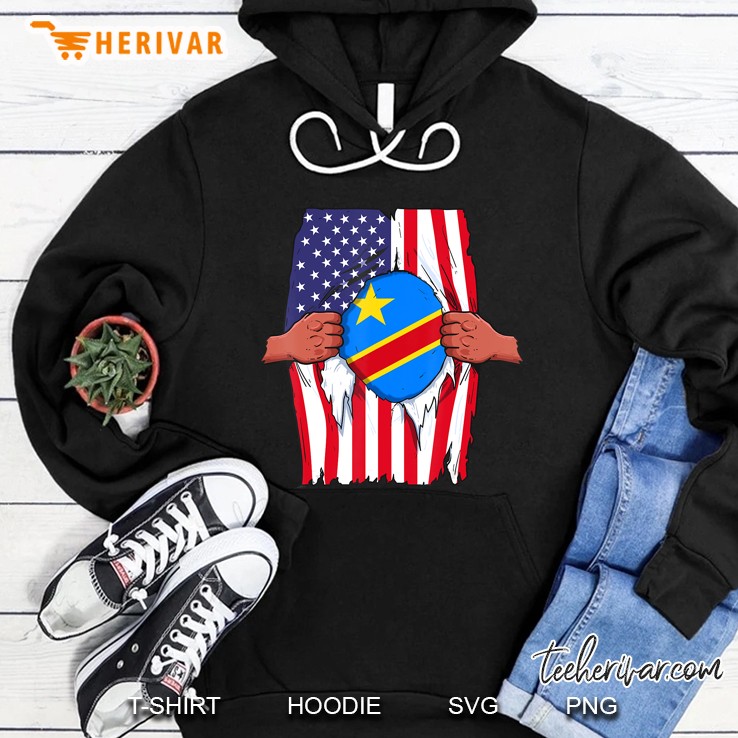 Dr Congo Flag Inside Me Home Pride Congolese American Gift Hoodie