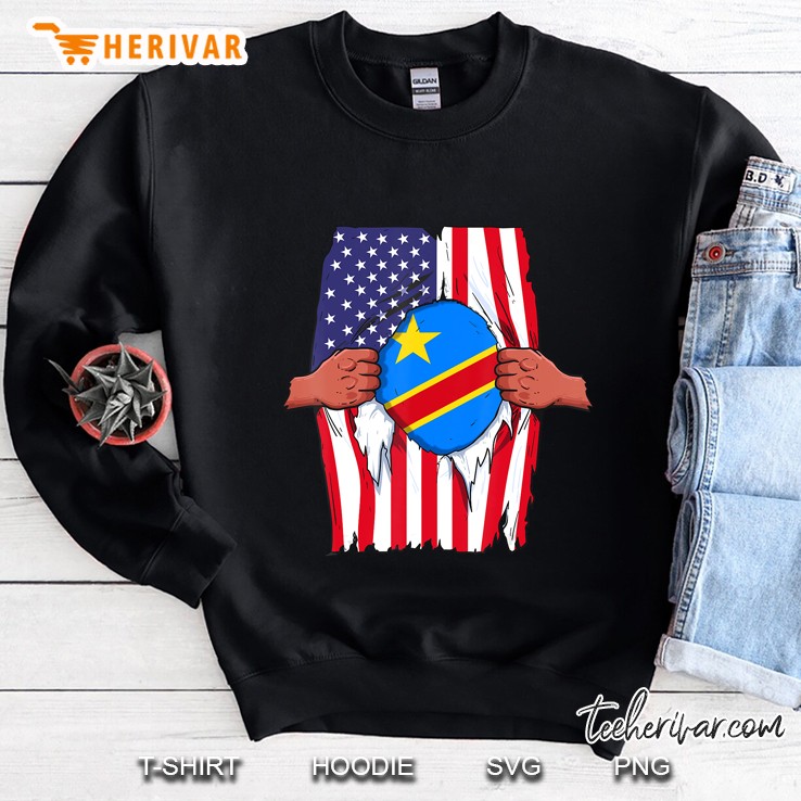 Dr Congo Flag Inside Me Home Pride Congolese American Gift Sweatshirt