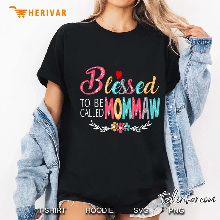Grandma Tee - Blessed To Be Called Mommaw Colorful Art Premium Ladies Tee