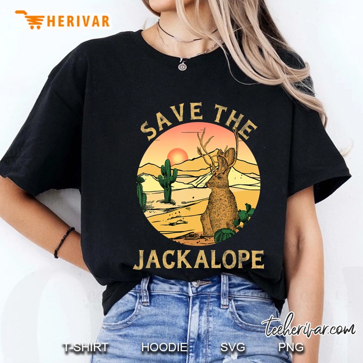 Jackrabbit Desert Cactus Mountain Vintage Save The Jackalope Hoodie