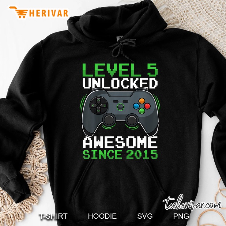 Kids Level 5 Unlocked 5 Years Old Video Gamer Birthday Gift Boys Hoodie