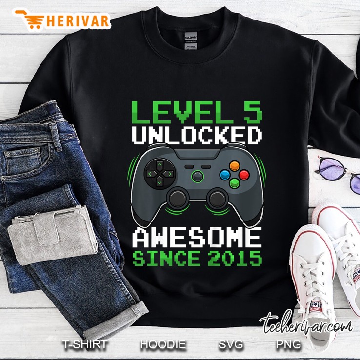 Kids Level 5 Unlocked 5 Years Old Video Gamer Birthday Gift Boys Sweatshirt