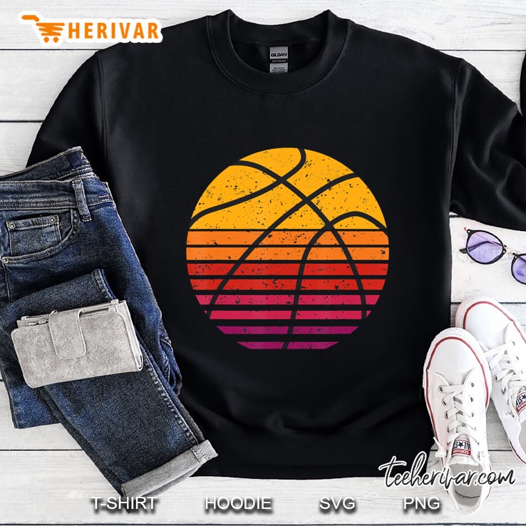 Retro Vintage Basketball Lover Ball Sunset Player Gift Coach Sweatshirt