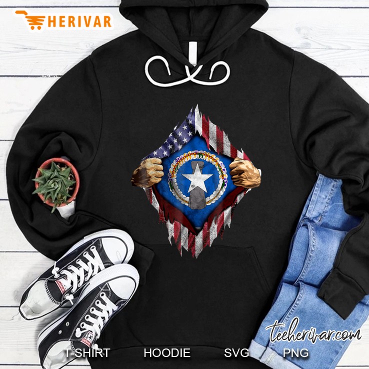 Saipan American Flag Shirt - Cnmi Seal Hoodie