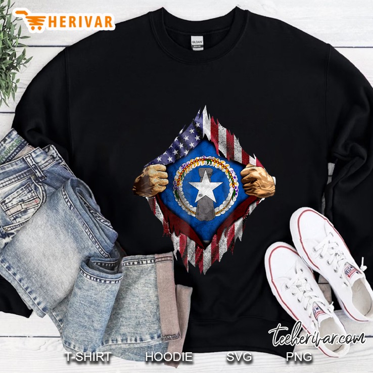 Saipan American Flag Shirt - Cnmi Seal Sweatshirt