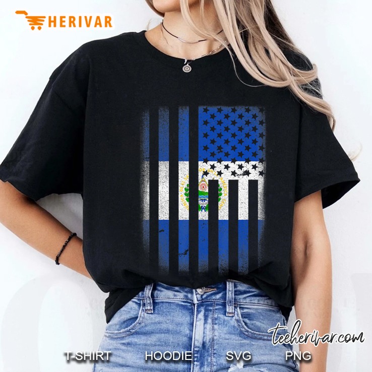 Salvadoran American Flag El Salvador Usa Bandera Salvadorena Ladies Tee