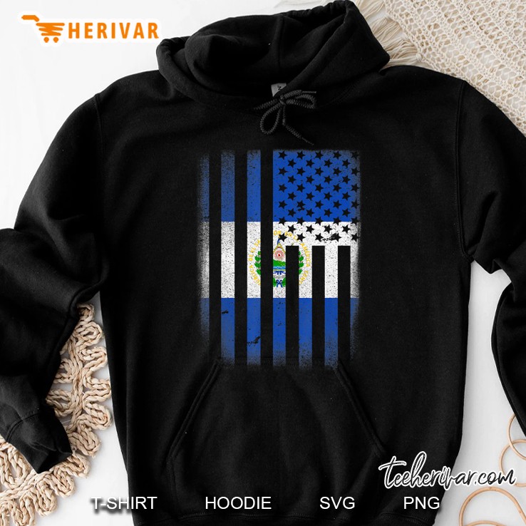 Salvadoran American Flag El Salvador Usa Bandera Salvadorena Hoodie