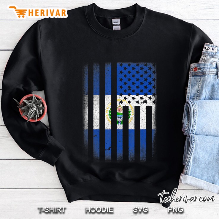 Salvadoran American Flag El Salvador Usa Bandera Salvadorena Sweatshirt
