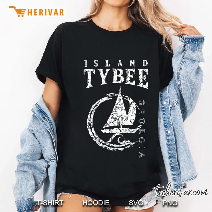 Tybee Island Souvenir, Georgia Sailing Sailboat Ladies Tee