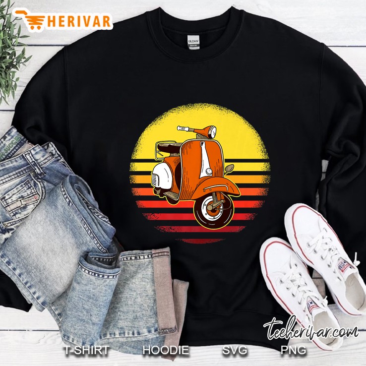 Vintage Motorbike Scooter Sunset Distressed Moped Sweatshirt