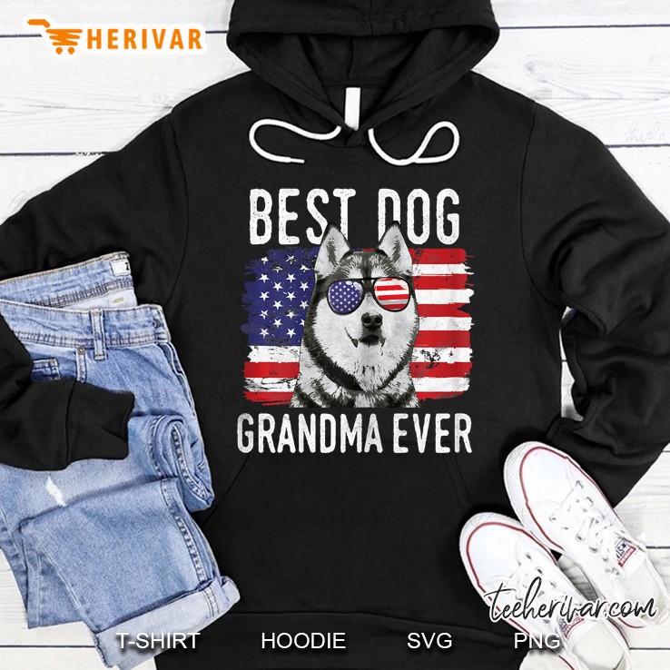 Womens American Flag Best Dog Grandma Ever Siberian Husky Usa Mugs