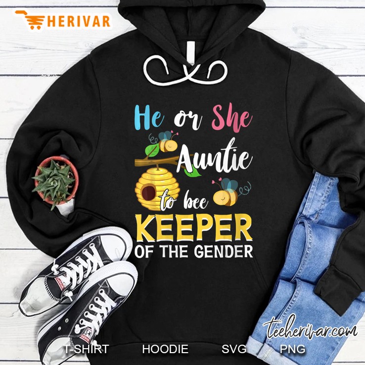 Womens He Or She Auntie To Bee Keeper Of The Gender Reveal Mugs