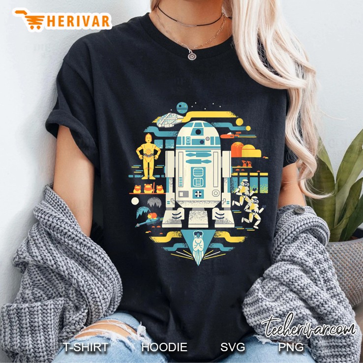 Womens Star Wars R2-D2 Circle Collage Hoodie