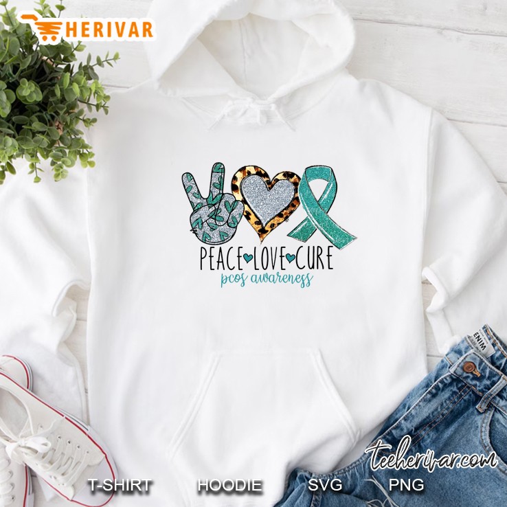 Peace Love Cure PCOS Awareness Hoodie