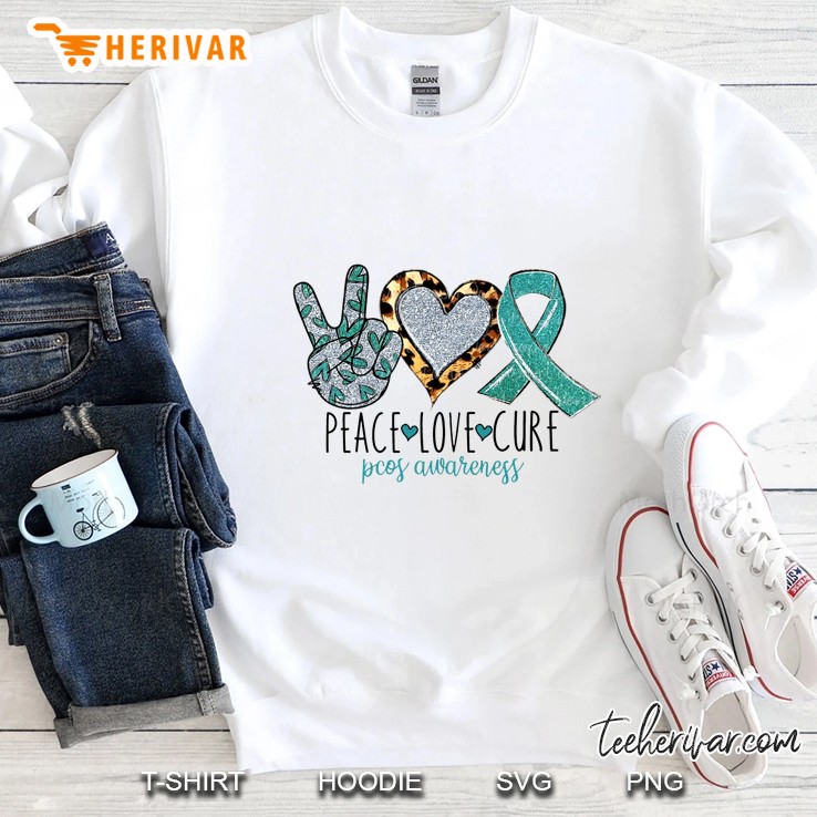 Peace Love Cure PCOS Awareness Sweatshirt