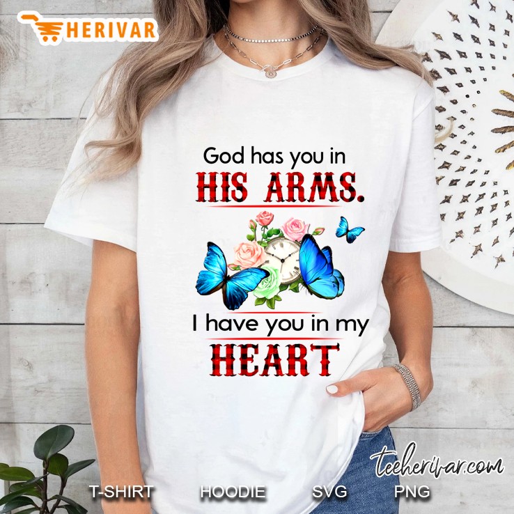 God Has You In His Arms I Have You In My Heart Butterfly Plaid Version Hoodie