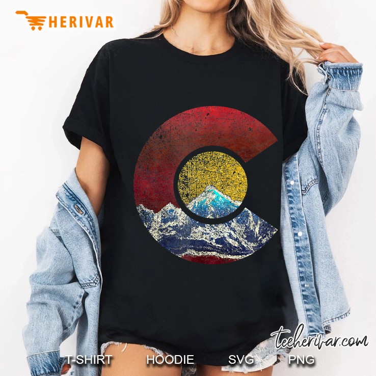 Colorado Shirt With Flag Themed Mountain Hoodie