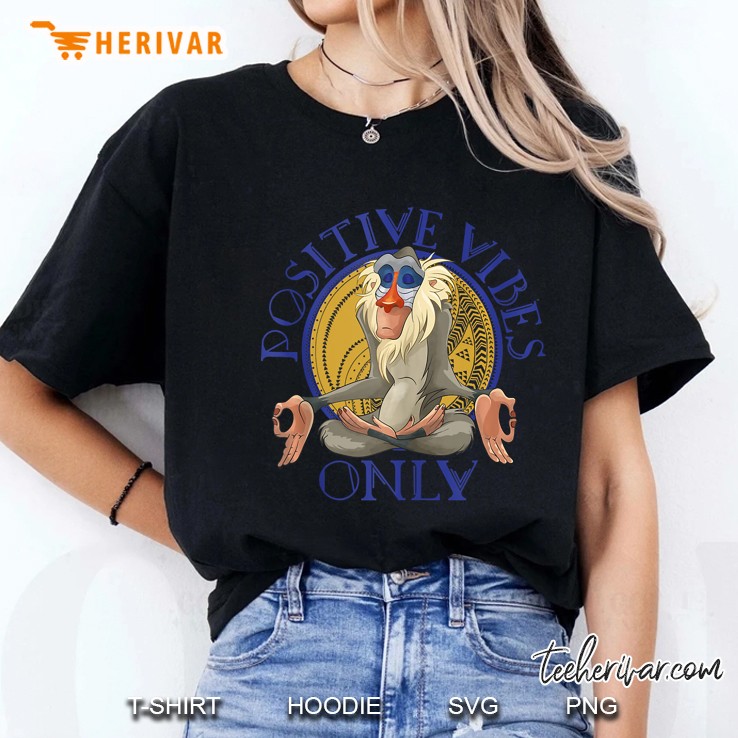 Lion King Rafiki Meditating Positive Vibes Only Ladies Tee