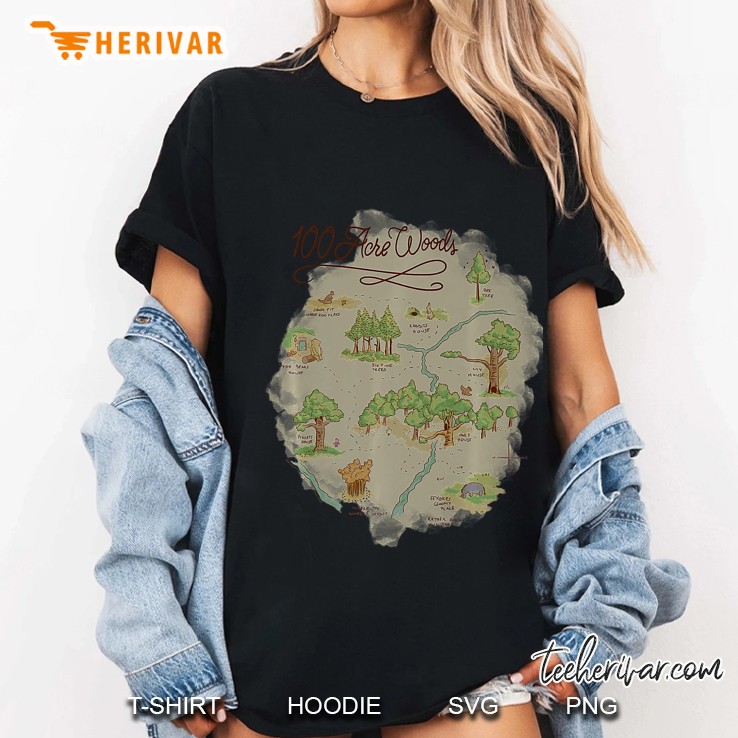 Winnie The Pooh 100 Acre Woods Map Premium Ladies Tee