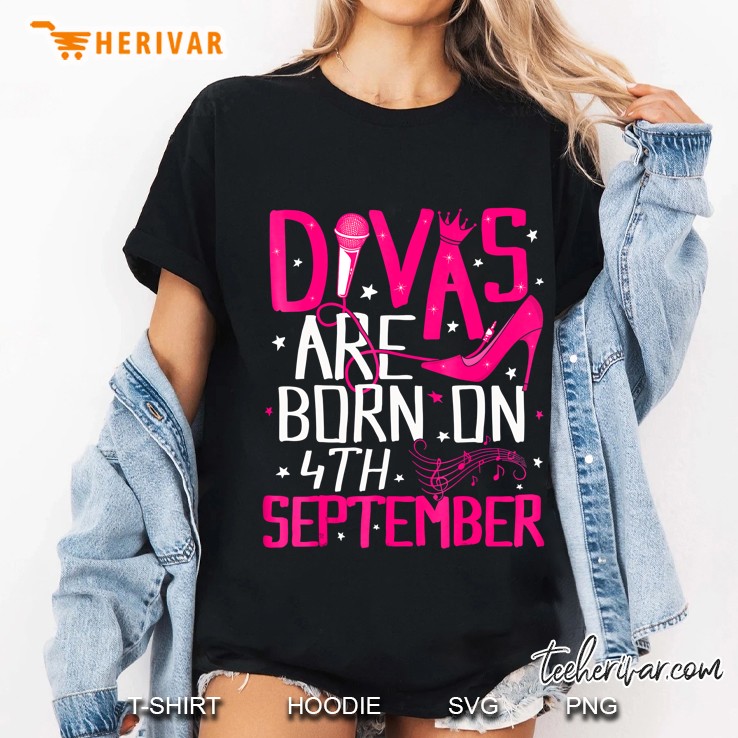 Divas Are Born On September 4Th Virgo Birthday Ladies Tee