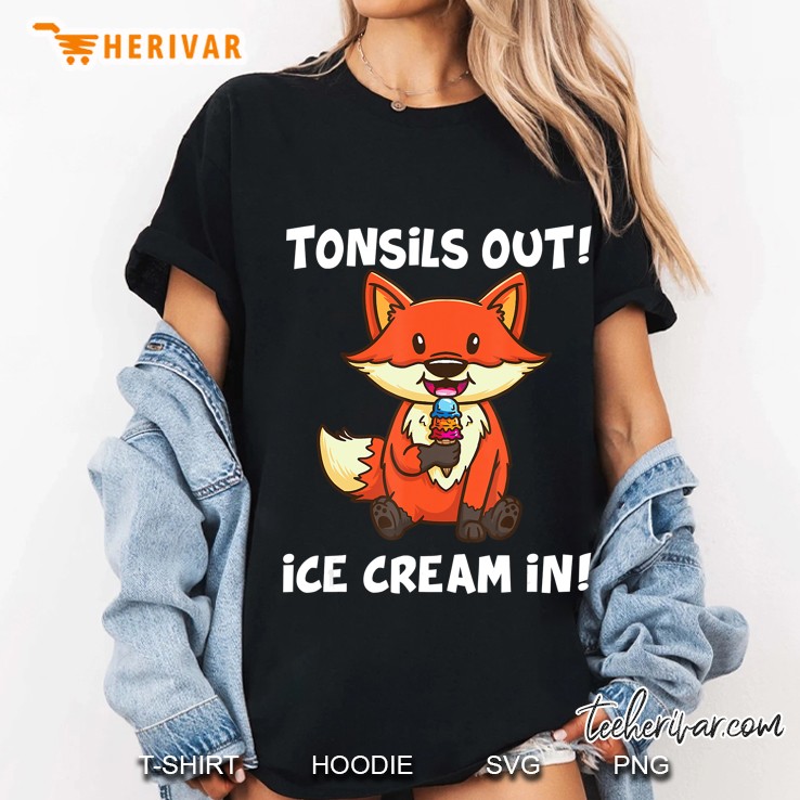 Funny Tonsil Removal Surgery Recovery Gift Tonsillectomy Fox Ladies Tee