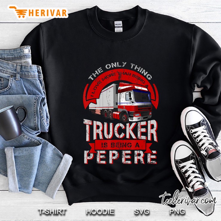 Mens Trucker And Pepere Grandpa Tshirt Distressed Father