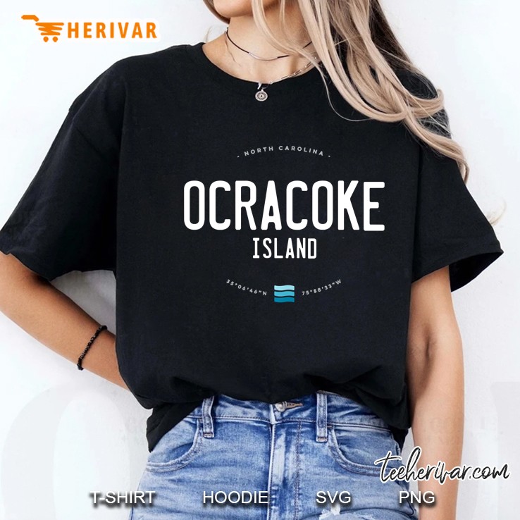 Ocracoke Island Beach Waves Pullover Ladies Tee
