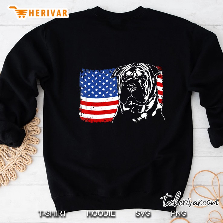 Proud Chinese Shar-Pei American Flag Patriotic Dog Gift Sweatshirt