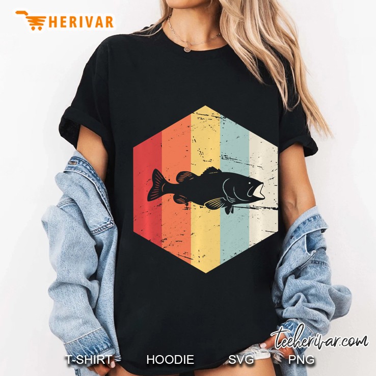 Retro Vintage Bass Fishing Ladies Tee