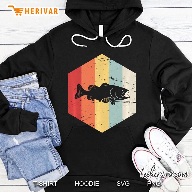 Retro Vintage Bass Fishing Hoodie
