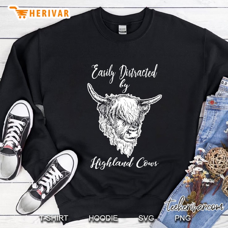 Scottish Highland Cow Tshirt Messy Hair Spirit Baby Cow Sweatshirt