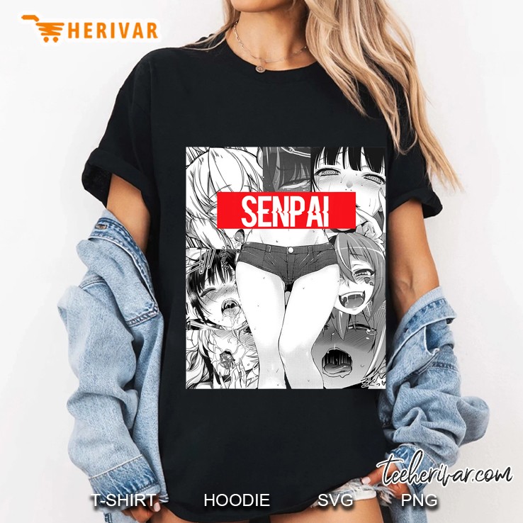 Senpai Ahegao Face Lewd Manga Anime Merch Japanese Gift Hoodie