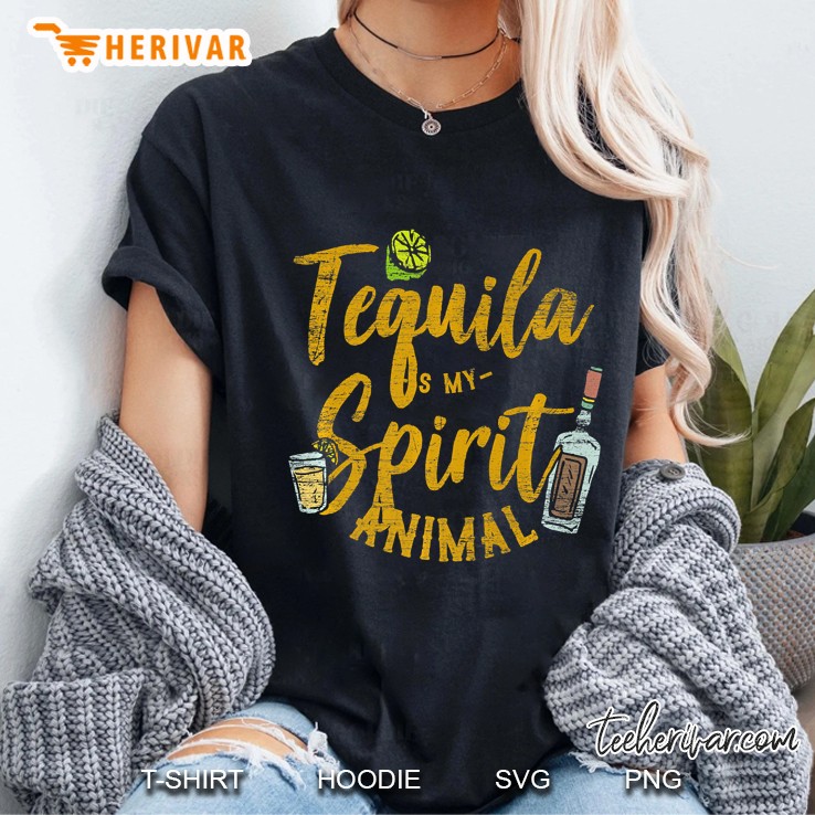 Tequila Is My Spirit Animal Cinco De Mayo Premium Ladies Tee