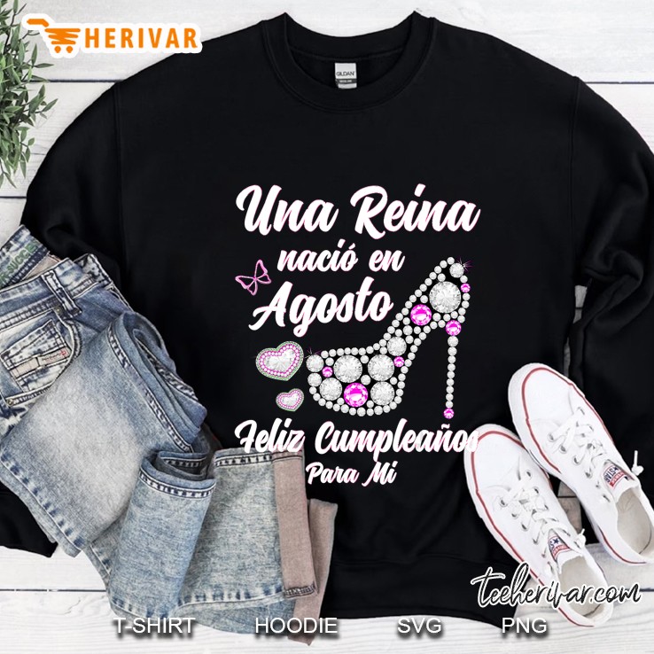 Una Reina Nacio En Agosto Cumpleanos Camisa Gift Mugs