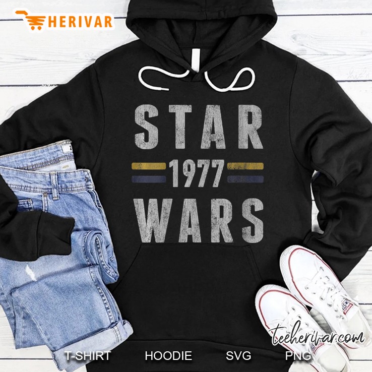 Womens Star Wars Retro 1977 Striped Logo Hoodie