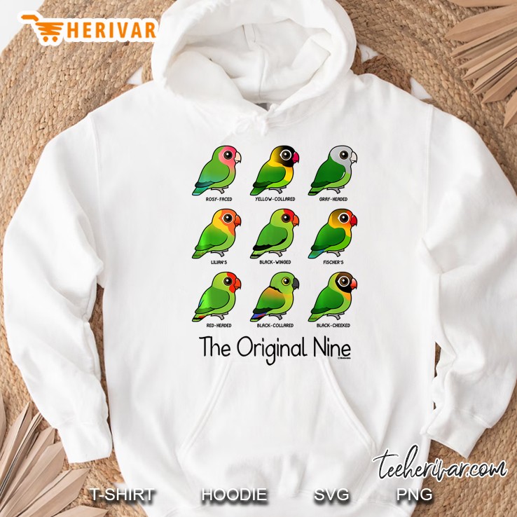 9 Species Of Lovebird Cute Cartoon Bird Lover Hoodie