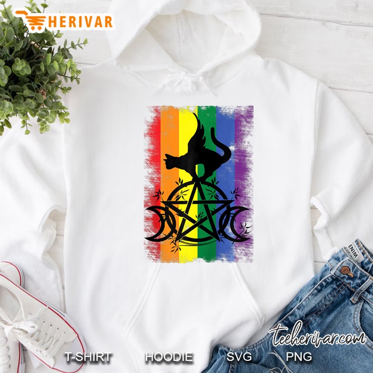 Gay Witch Pride Flag Triple Moon Pentacle Wicca Pagan Lgbtq Zip Mugs