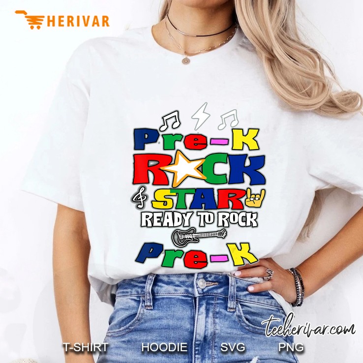 Rockstar Ready To Rock Pre-K Back To School Preschool Ladies Tee