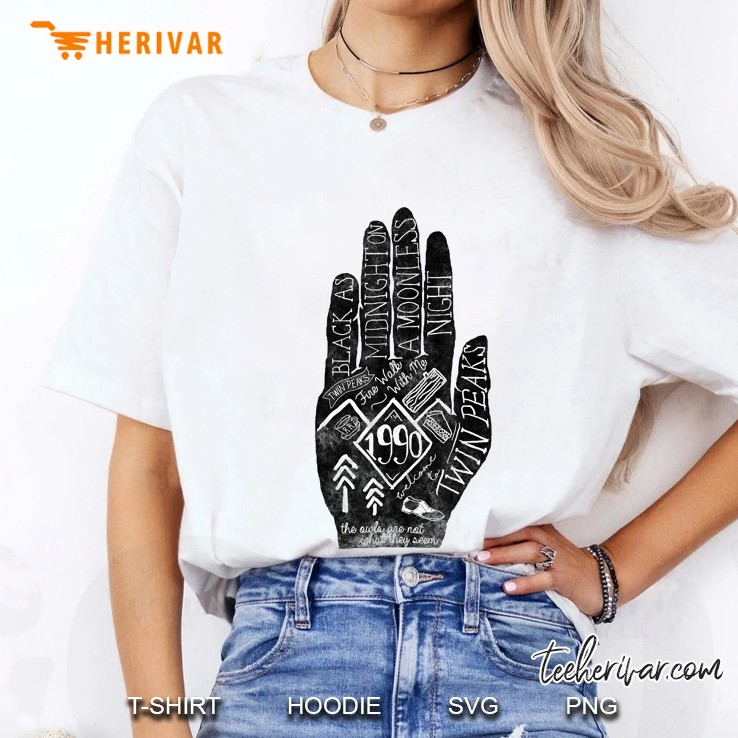 Twin Peaks Mystery Hand Symbols & Quotes Ladies Tee